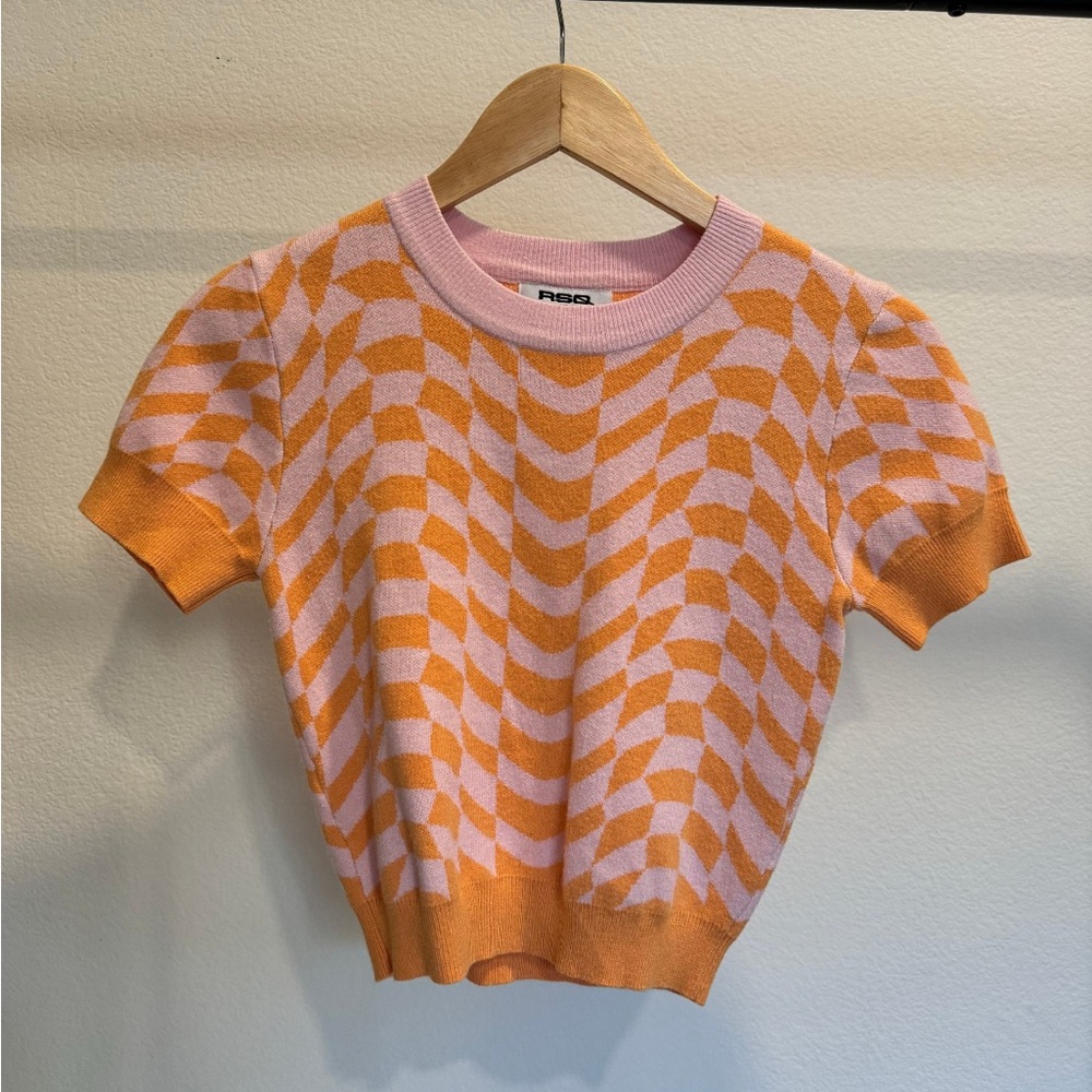 RSQ Kids Geometric Sweater in pink orange